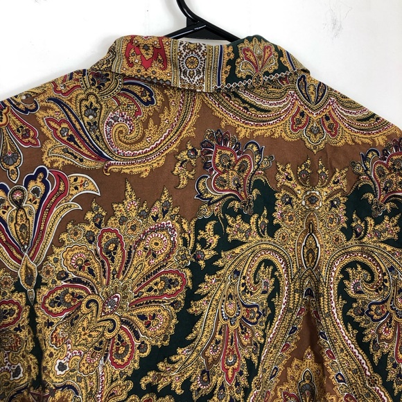 Vintage Multi Colour Paisley Print Button Down - Picture 10 of 10